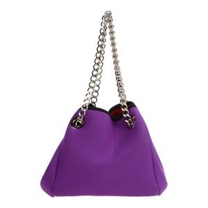 LEGHILĀ Purple Neoprene Adjustable Chain Handbag